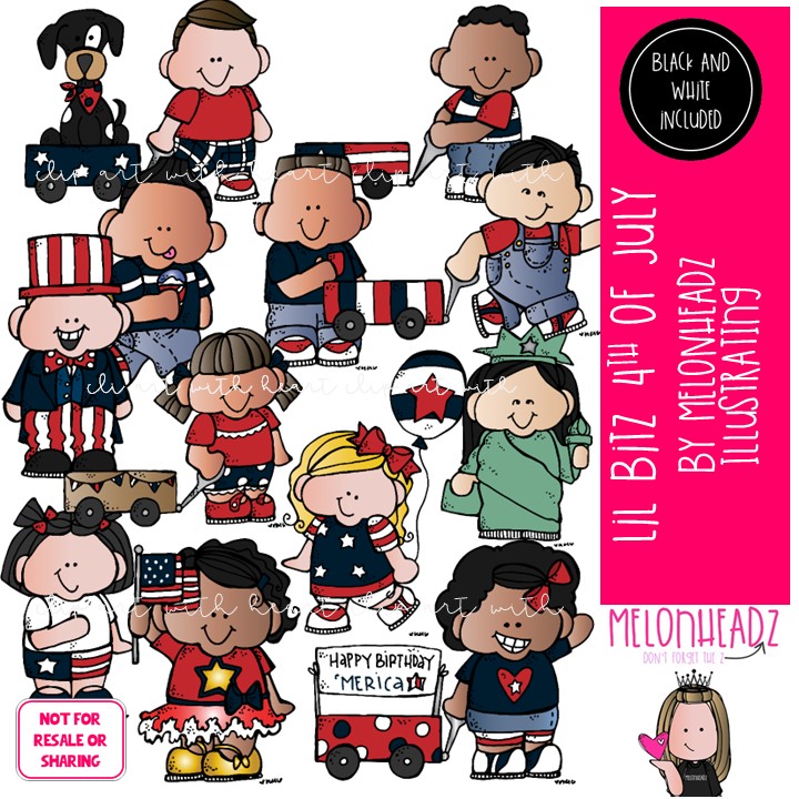 Lil Bitz 4th of July (c) Melonheadz Illustrating LLC 2025 C