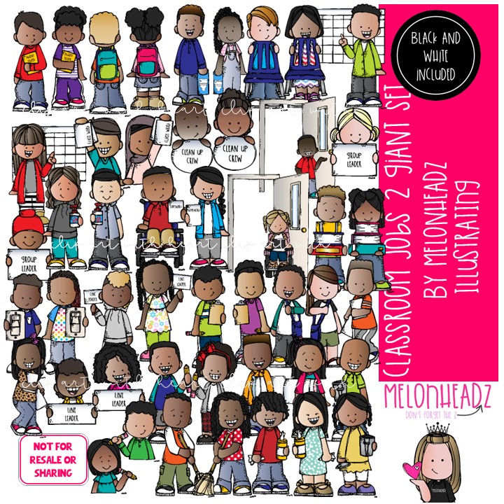 Classroom Jobs 2 GIANT set (c) Melonheadz Illustrating LLC 2021