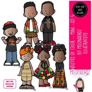 Kidlettes of color 5 clip art, African American Mini