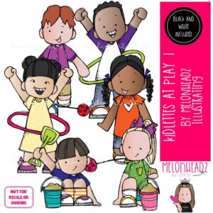 Kidlettes at play clip art, outdoors, recess, kids Mini