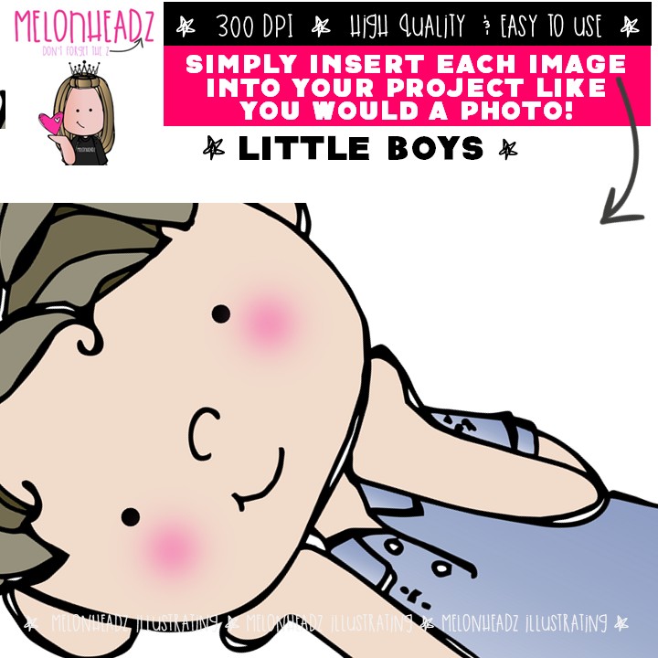 Little Boys clip art, kids COMBO PACK - Image 3