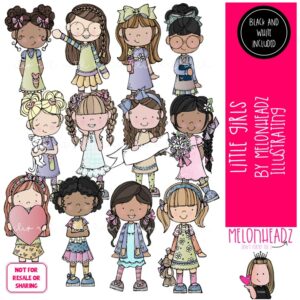 Little Girls clip art, Addie's Edition, kids COMBO PACK