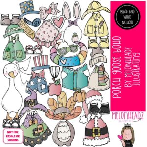 Porch Goose clip art, Build A, Mix and Match, year long BOHO COMBO PACK