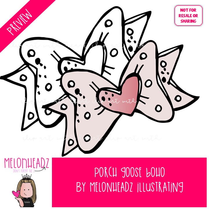Porch Goose clip art, Build A, Mix and Match, year long BOHO COMBO PACK - Image 2