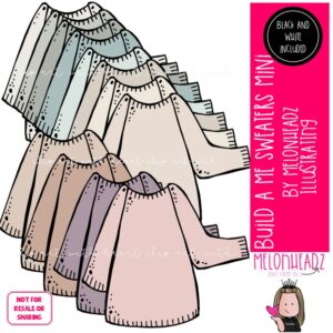 Build A Me sweater clip art, digital paper doll accessory MINI