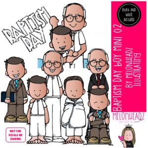 Baptism Day Boy 02 clip art, LDS MINI