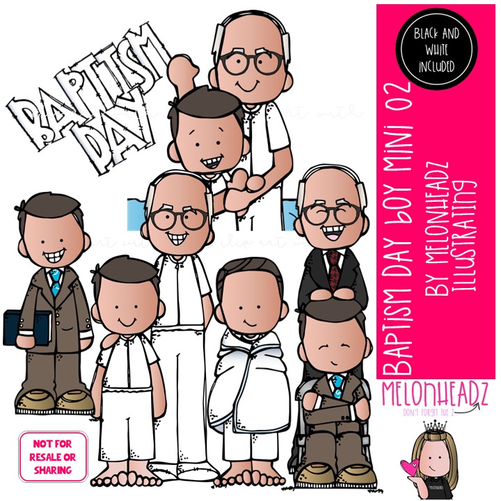 Baptism Day Boy 02 clip art, LDS MINI