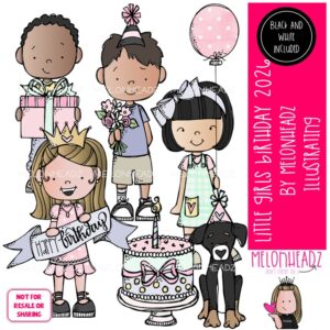 Little Girls Birthday clip art 2026, cake, party Mini