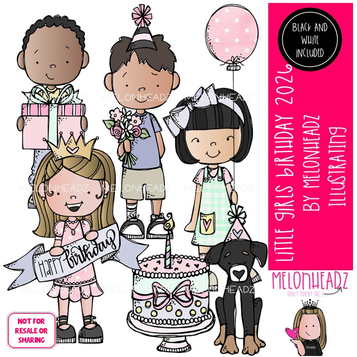Little Girls Birthday (c) Melonheadz Illustrating LLC 2026