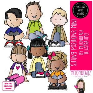 Sitting positions clip art, kidlettes, carpet seating Mini