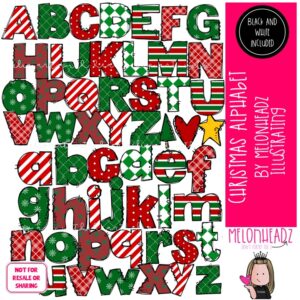 Christmas Alphabet clip art, letters, ABCs COMBO PACK