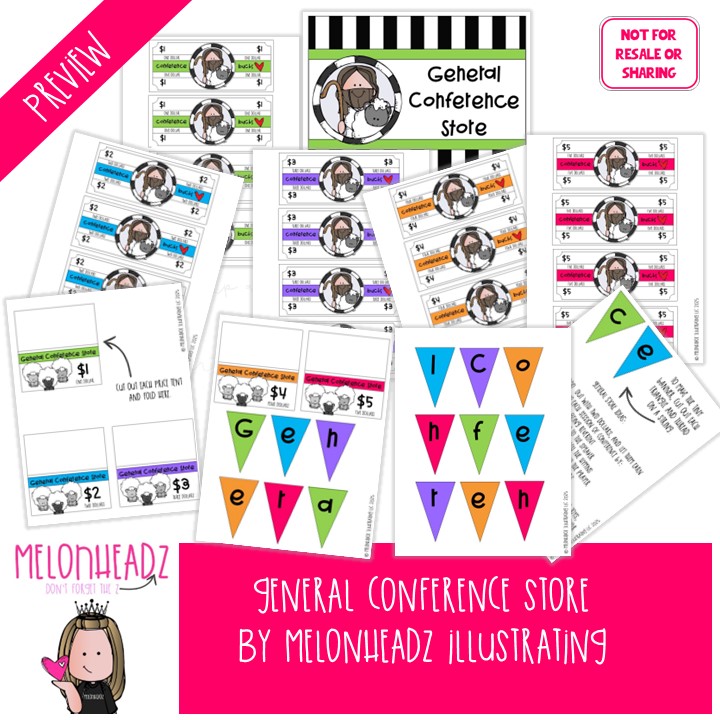 General Conf Bucks Printable (c) Melonheadz Illustrating LLC 2025 PRE