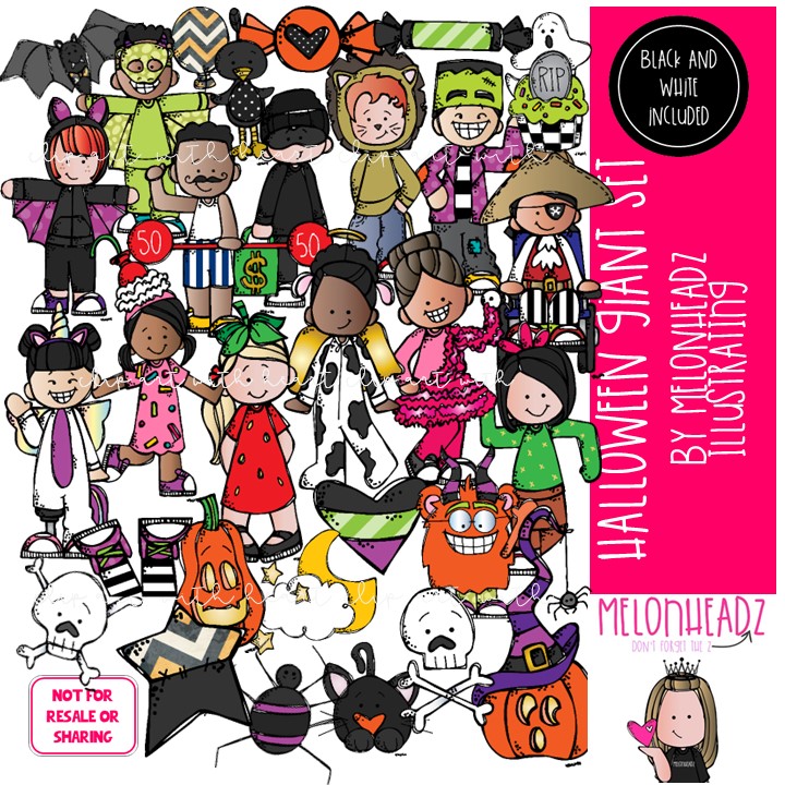 Halloween GIANT set (c) Melonheadz Illustrating LLC 2021