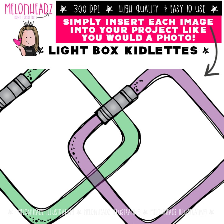 Light Box Kidlettes clip art, play, shapes COLORED Version - Image 3