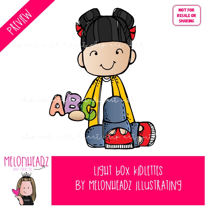 Light Box Kidlettes clip art, play, shapes COLORED Version - Image 2
