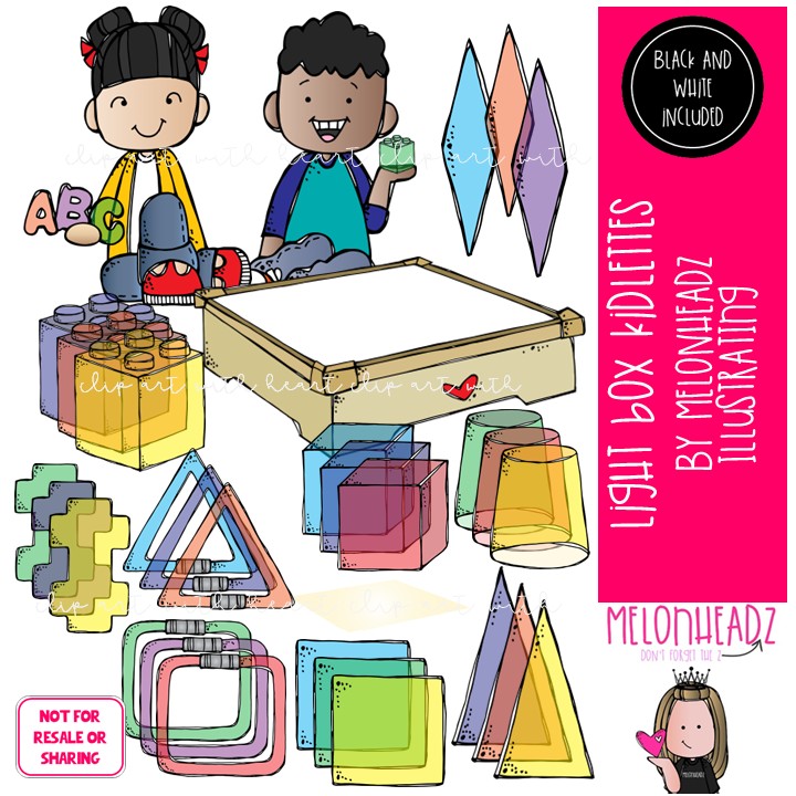 Light Box Kidlettes clip art, play, shapes COMBO PACK