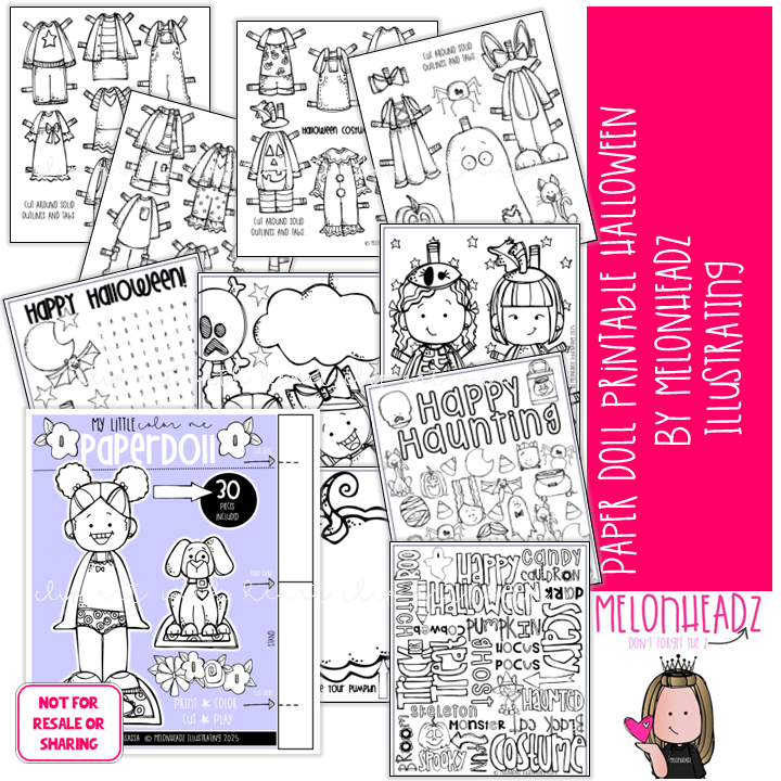 Melonheadz Paper Doll (c) Melonheadz Illustrating LLC 2025 B