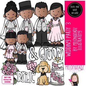 Wedding Party 3 clip art, bride, groom COMBO PACK