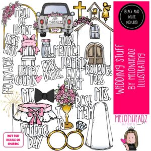 Wedding Stuff clip art, church, rings COMBO PACK
