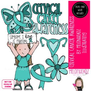 Cervical Cancer Awareness clip art, ribbon MINI